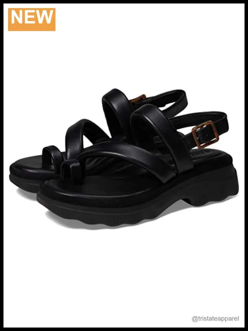 Vince Santa Cruz Leather Platform Slingback Sandals Adjustable Buckle
